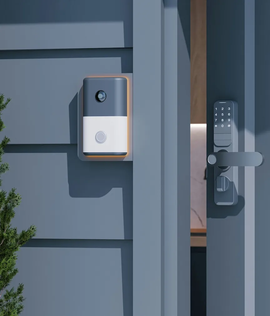 Elegant gray monotone security door