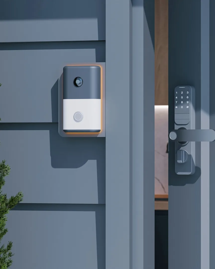 Elegant gray monotone security door