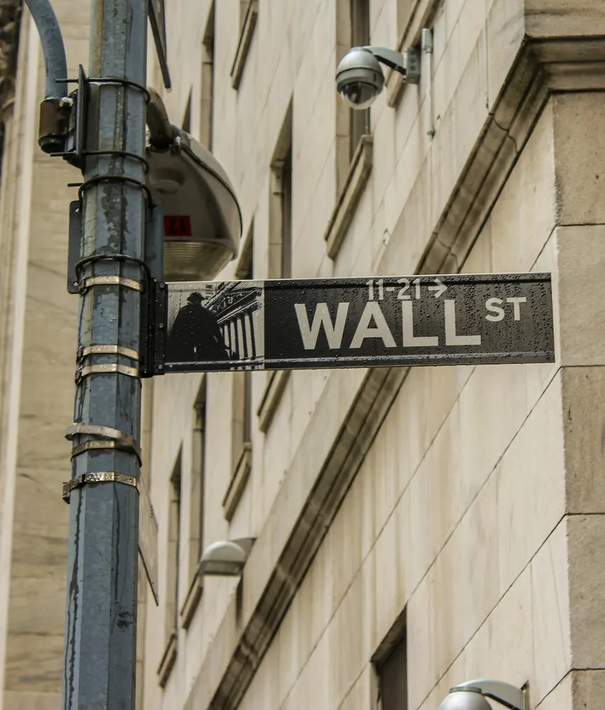 Close-up of 11-21 Wall Street sign