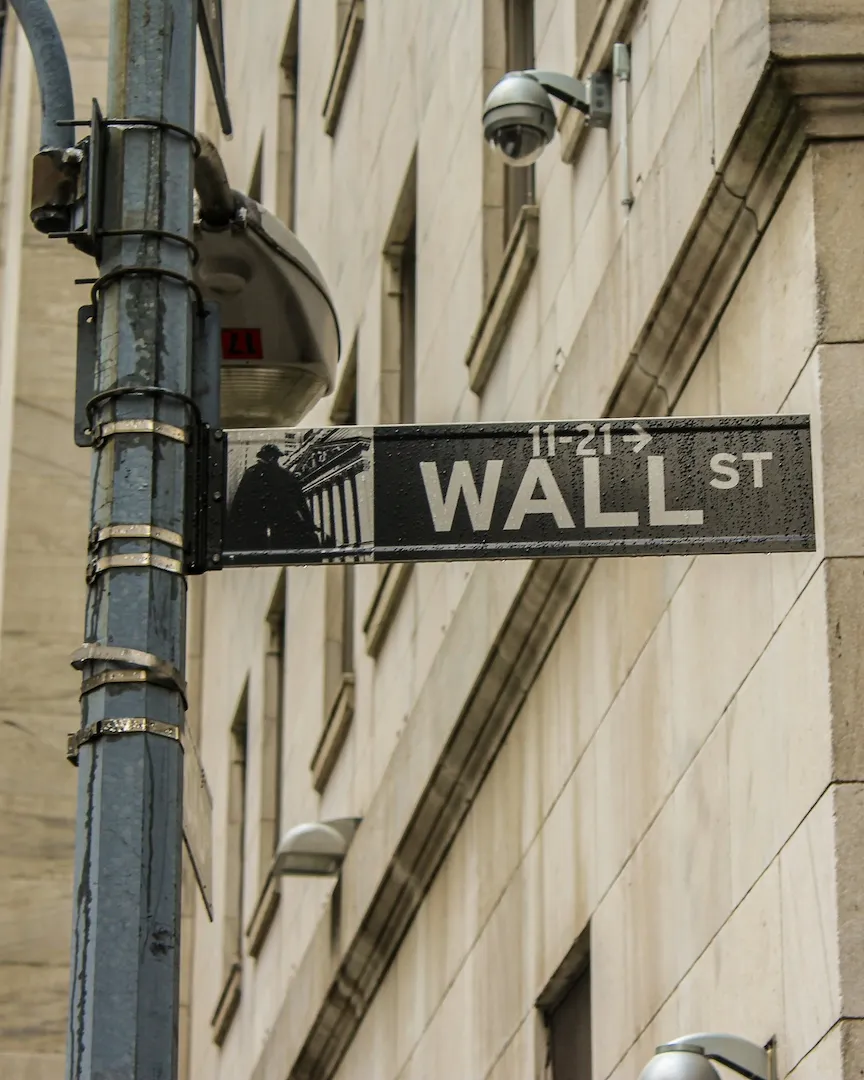 Close-up of 11-21 Wall Street sign